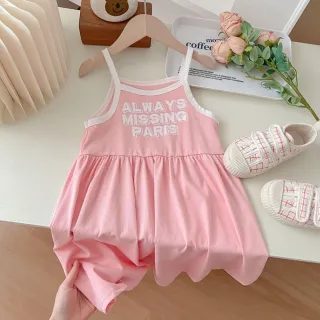 【Baby 童衣】女童洋裝 韓版粉色字母吊帶背心裙 11627(共１色)