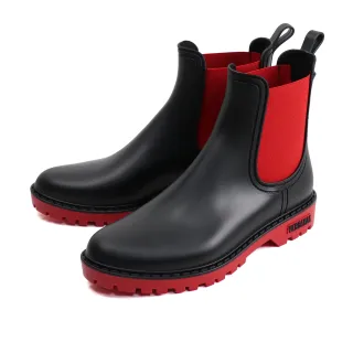 【VERBENAS】西班牙休閒防水切爾西雨靴 黑紅(020434-BLRE)