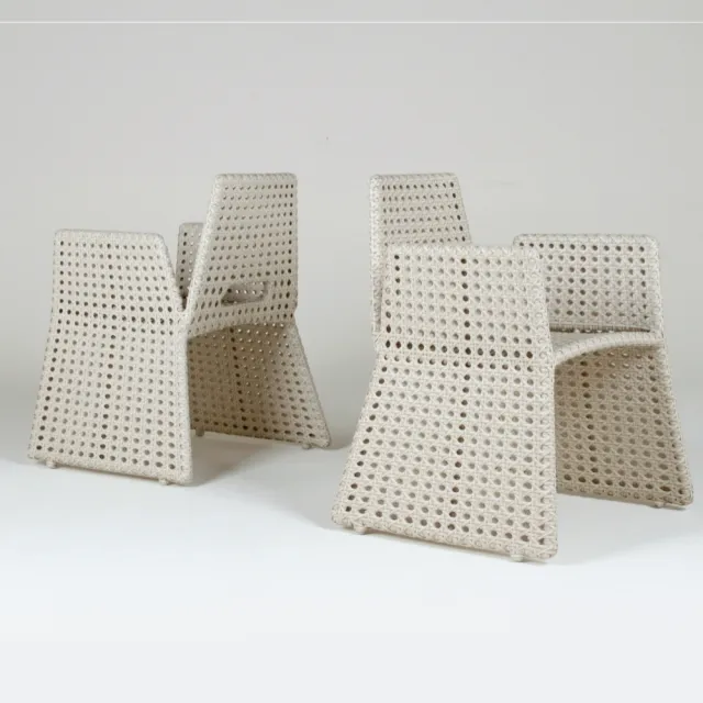 【山茶花家具】戶外椅-洗白色人造藤椅/PEKC020(藤椅 涼椅 室內戶外皆可椅)