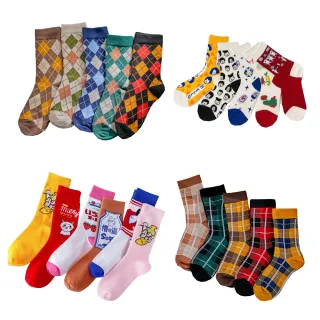 【Socks Form 襪子瘋】10雙組-寵愛女人福袋棉質中筒襪(百搭襪 潮流襪 女襪子)