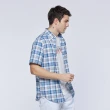 【NAUTICA】男裝 百搭格紋透氣短袖襯衫(藍色)
