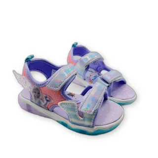 【樂樂童鞋】Disney艾莎電燈涼鞋(女童鞋 冰雪奇緣涼鞋 電燈涼鞋)