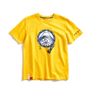 【EDWIN】江戶勝 男裝 忍者系列 注連繩LOGO印花短袖T恤(黃色)