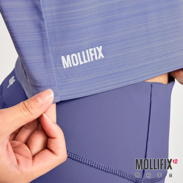 【Mollifix 瑪莉菲絲】圓領挖袖排汗訓練背心、瑜珈上衣、瑜珈服(藍花楹紫)