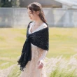 【OMUSES】蕾絲雪紡亮片珠飾黑色披肩11-7135(F)