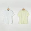 【MASTINA】雪紡基本短袖正裝襯衫(白 黃/魅力商品)