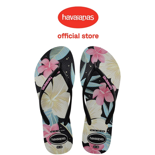 havaianas 哈瓦仕 拖鞋 女鞋 夾腳拖 花卉 Slim Floral 黑 4129848-1191W(哈瓦士)