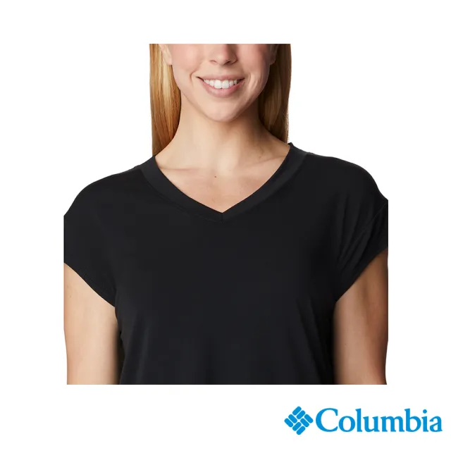 【Columbia 哥倫比亞 官方旗艦】女款-Boundless Beauty™快排短袖上衣-黑色(UAR99260BK / 2023年春夏)