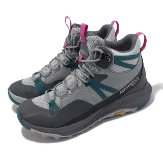 【MERRELL】登山鞋 Siren 4 Mid GTX 女鞋 灰 湖水綠 防水 越野 戶外 郊山(ML037284)