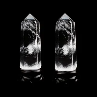 【吉祥水晶】白水晶柱一對 201-300g(化樑煞 淨化磁場)
