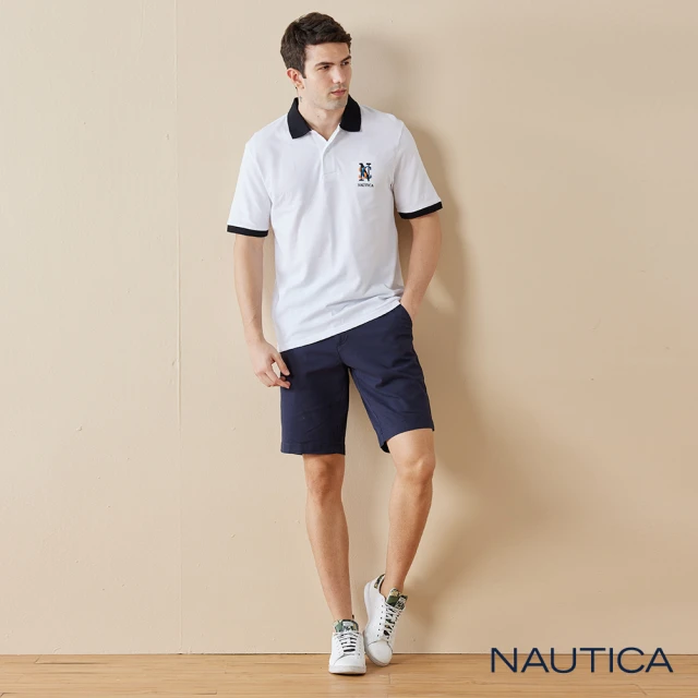 NAUTICA 男裝 經典素色百搭休閒短褲(深藍)