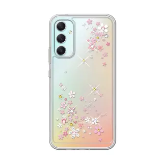 【apbs】Samsung Galaxy A15/A25/A26/A34/A35/A36/A55/A56/M14/M34 5G 防震雙料水晶彩鑽手機殼(浪漫櫻)
