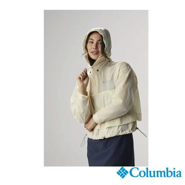【Columbia 哥倫比亞 官方旗艦】女款-Paracutie™防潑水外套-淺卡其(UWR81420HI)