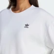 【adidas 愛迪達】Sweatshirt 女 長袖上衣 運動 經典 休閒 復古 短版 時尚 穿搭 白黑(IB7398)