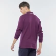 【NAUTICA】男裝 撞色條紋長袖POLO衫(紫色)