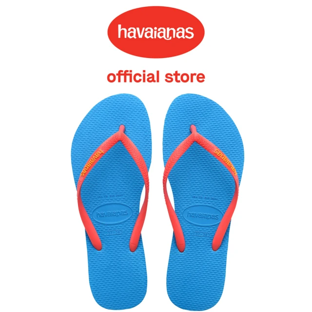 havaianas 哈瓦仕 拖鞋 女鞋 夾腳拖 跳色 Slim Logo Pop Up 藍 4119787-0212W(哈瓦士)