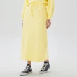 【GAP】女裝 Logo寬鬆開衩長裙 碳素軟磨法式圈織系列-黃色(590997)
