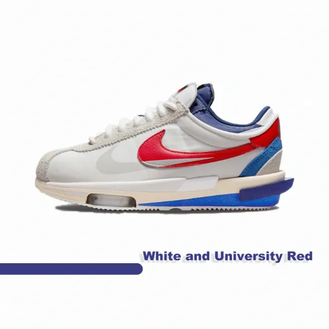 NIKE 耐吉】聯名限定鞋Sacai x Nike Zoom Cortez SP 阿甘鞋白紅藍男女