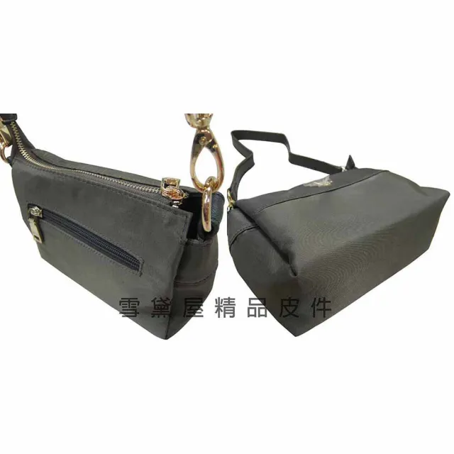 【SNOW.bagshop】雙11 肩背 水餃包 進口水晶布 +100%牛皮革 可手提 肩背 斜側背 隨身物品