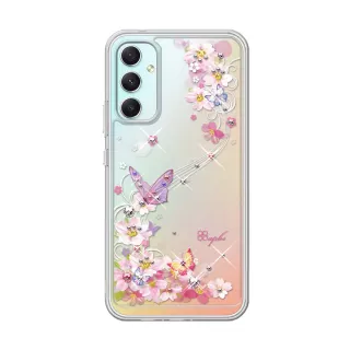 【apbs】Samsung Galaxy A15/A25/A26/A34/A35/A36/A55/A56/M14/M34 5G 防震雙料水晶彩鑽手機殼(迷蝶香)