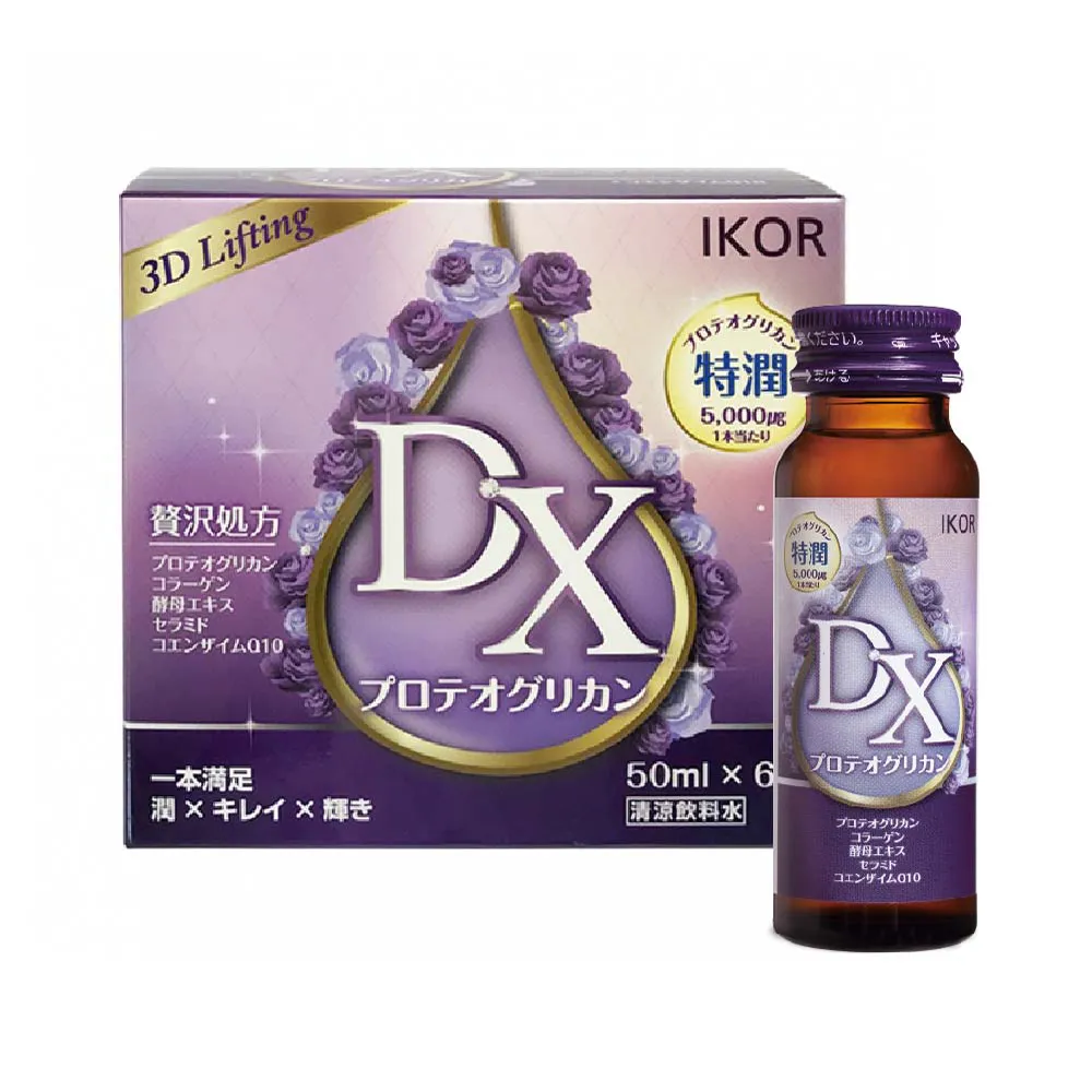 【IKOR】DX極美秘戀蛋白聚醣飲x1盒(6瓶/盒 蛋白聚醣 穀胱甘 極潤保水)