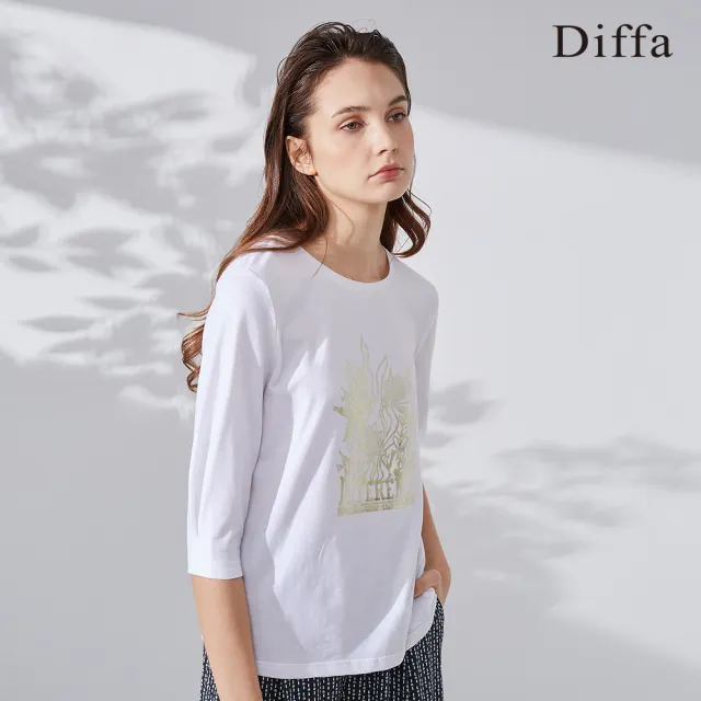 【Diffa】DIFFERENCE燙箔上衣-女