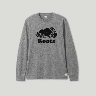 【Roots】Roots男裝-絕對經典系列 海狸LOGO長袖T恤(灰色)