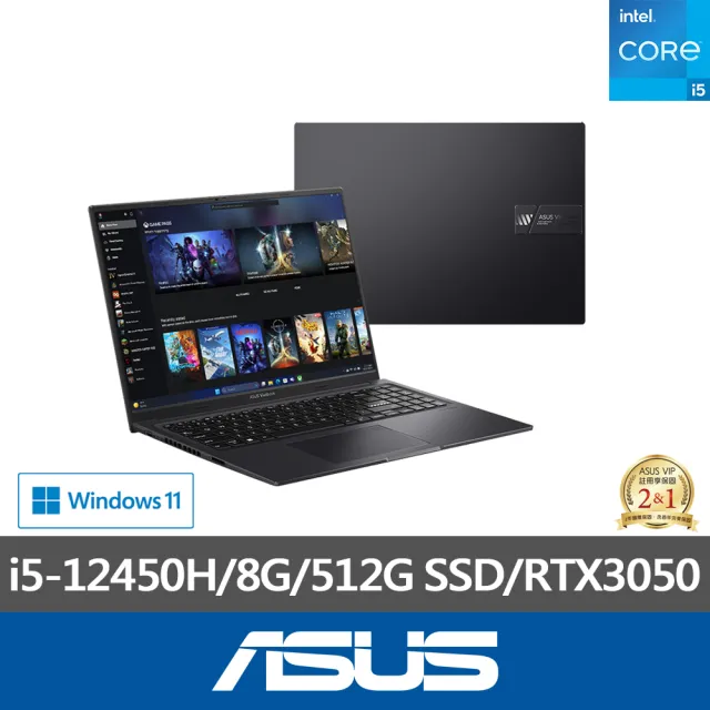 ASUS 華碩】16吋i5 RTX3050筆電(Vivobook 16X K3605ZC/i5-12450H/8G