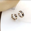 【INES】韓國設計S925銀針時尚豹紋C圈耳環(S925銀針耳環 豹紋耳環 C圈耳環)