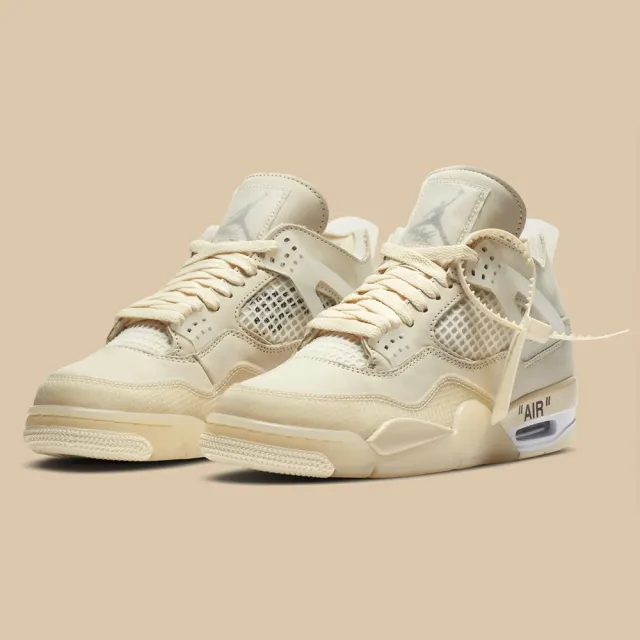 NIKE 耐吉】限量款Air Jordan 4 X OFF-WHITE 女鞋白奶油AJ4(CV9388-100