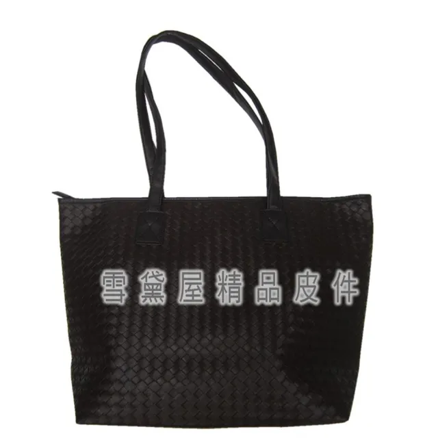 【SNOW.bagshop】雙11 托特包 中容量 內二拉鍊暗袋 二隔層袋口 可放A4夾 編織紋 進口防水包 防刮皮革