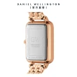 【Daniel Wellington】DW 手錶 Quadro Melrose Lumine 20X26 星辰貝母盤珠寶式錶鏈-粉色貝母盤(DW00100621)