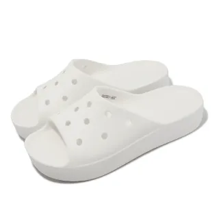 【Crocs】拖鞋 Classic Platform Slide 女鞋 白 雲朵涼拖 厚底 卡駱馳(208180100)