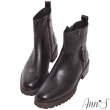 【Ann’S】復古擦色-顯瘦楦型真皮頂級牛皮短靴4cm(黑)