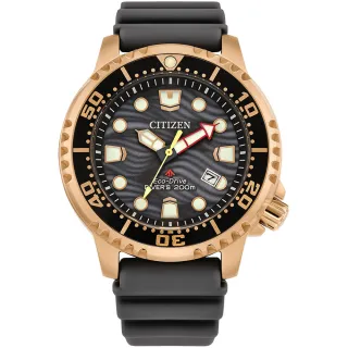 【CITIZEN 星辰 官方授權】PROMASTER 限量波浪沙紋200米潛水錶-44mm 禮物(BN0163-00H)