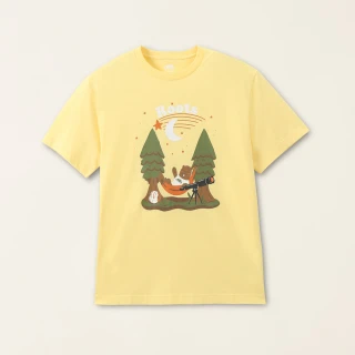 【Roots】Roots男裝-星際遨遊系列 觀星海狸有機棉短袖T恤(黃色)