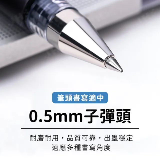 【JHS】0.5mm中性筆 原子筆25隻(中性筆/大容量/三色/黑筆/藍筆/紅筆 辦公用品 文具禮品 原子筆)