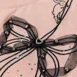 【OUWEY 歐薇】小兔蝴蝶結刺繡拼接雪紡棉質上衣(兩色；S-L；3231061204)