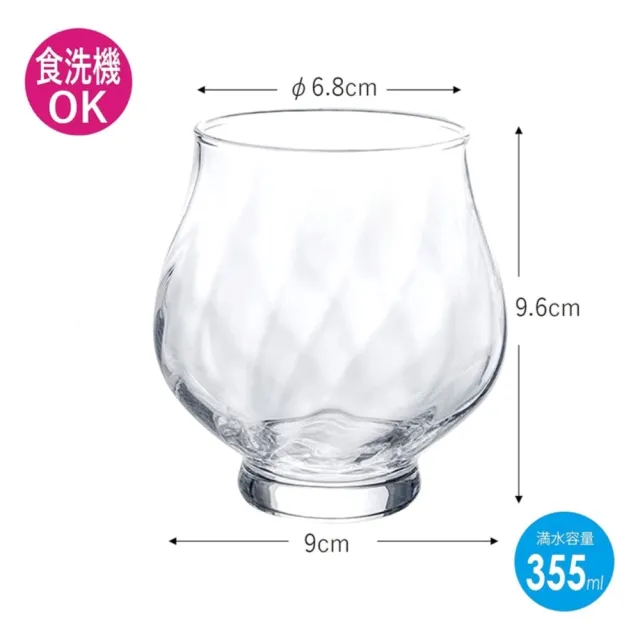 【TOYO SASAKI】東洋佐佐木 日本製螺旋紋玻璃杯355ml(2入組)