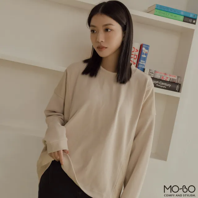 【MO-BO】拼接設計感寬鬆剪裁上衣(上衣)