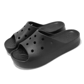 【Crocs】拖鞋 Classic Platform Slide 女鞋 黑 雲朵涼拖 厚底 卡駱馳(208180001)