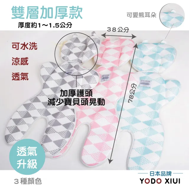 【YODO XIUI】透氣雙層加厚推車墊涼蓆座墊(水洗墊 嬰兒推車坐墊 安全座椅墊 汽座 提籃)