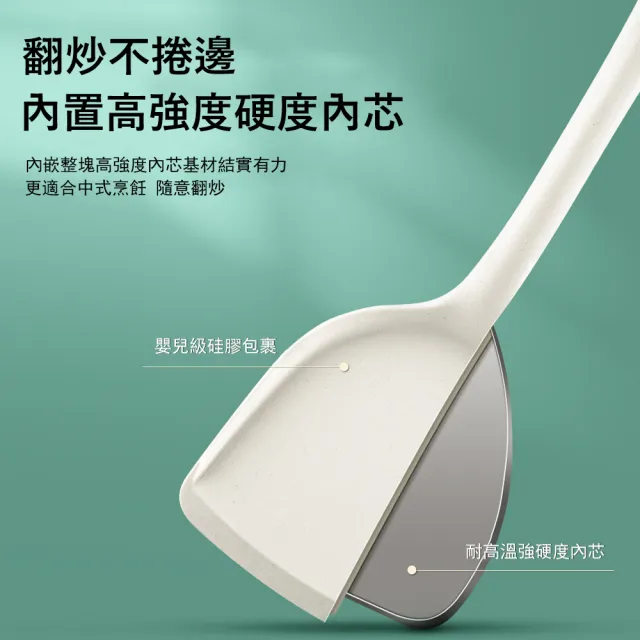 【Kyhome】不粘鍋耐熱耐高溫矽膠鍋鏟 5件套 廚房工具(鍋鏟 湯勺 漏鏟 漏勺 飯勺)
