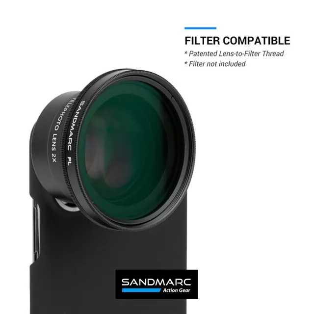 【SANDMARC】《 升級版 》2X Telephoto長焦手機外接鏡頭(含夾具與☆iPhone14ProMax背蓋)