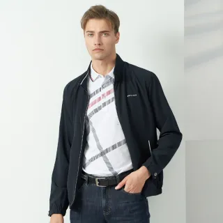 【pierre cardin 皮爾卡登】休閒服飾 男款 都會休閒立領薄夾克-深藍色(5237661-38)