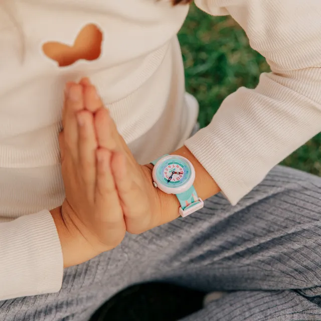 【Flik Flak】兒童手錶 冥想企鵝 BRRRAVE PINGUINS 兒童錶 編織錶帶 瑞士錶 錶(31.85mm)