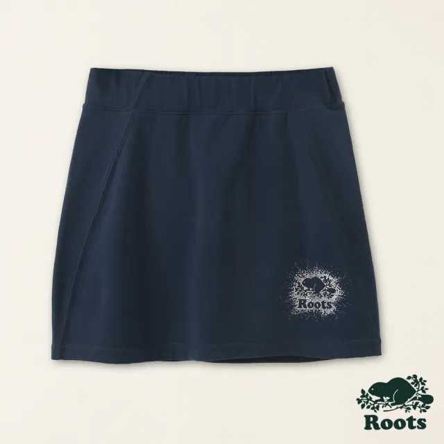 【Roots】Roots大童-星際遨遊系列 滿版星辰休閒褲裙(深藍色)