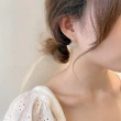 【Emi 艾迷】韓系初夏奢華小雛菊垂墜鋯石925銀針耳勾耳環