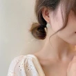 【Emi 艾迷】韓系初夏奢華小雛菊垂墜鋯石925銀針耳勾耳環