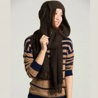 【SHOKAY】絲原氂牛絨圍巾 - 深棕(AC-SC-SE_BR)